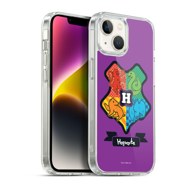 Harry Potter Deathly Hallows I Hogwarts Crest Soft Gel Case for Apple iPhone 14