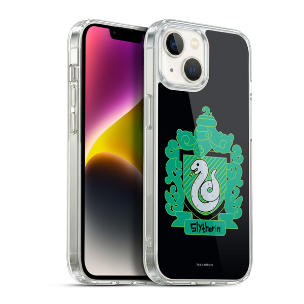 Harry Potter Deathly Hallows I Slytherin Crest Soft Gel Case for Apple iPhone 14