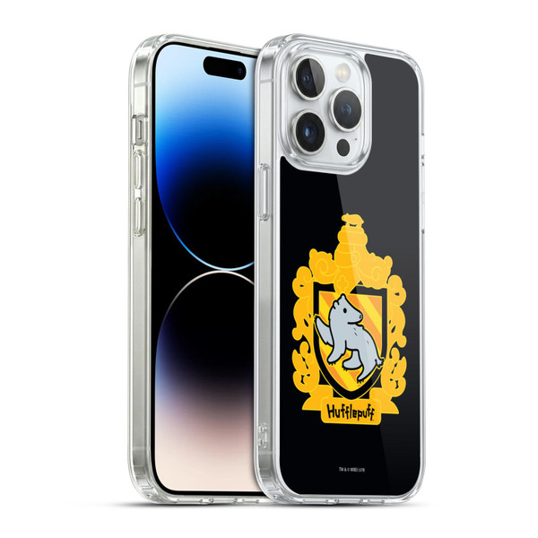 Harry Potter Deathly Hallows I Hufflepuff Crest Soft Gel Case for Apple iPhone 14 Pro Max & MagSafe