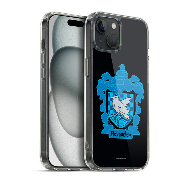Harry Potter Deathly Hallows I Ravenclaw Crest Soft Gel Case for Apple iPhone 15 Plus & MagSafe