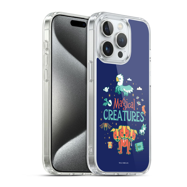 Harry Potter Deathly Hallows I Magical Creatures Soft Gel Case for Apple iPhone 15 Pro & MagSafe