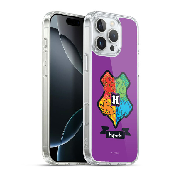 Harry Potter Deathly Hallows I Hogwarts Crest Soft Gel Case for Apple iPhone 16 Pro Max & MagSafe