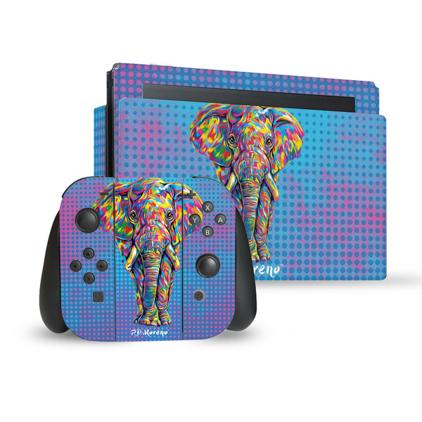P.D. Moreno Animals II Elephant Vinyl Sticker Skin Decal Cover for Nintendo Switch Bundle