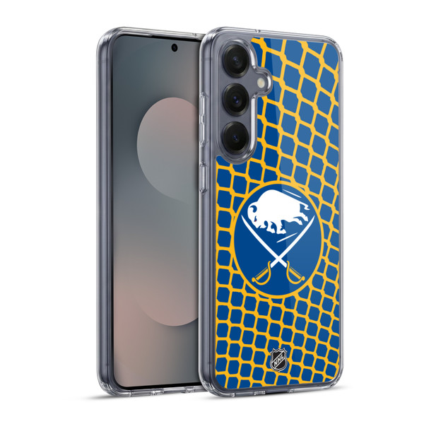 NHL Buffalo Sabres Net Pattern Soft Gel Case for Samsung Galaxy S25+ & MagSafe