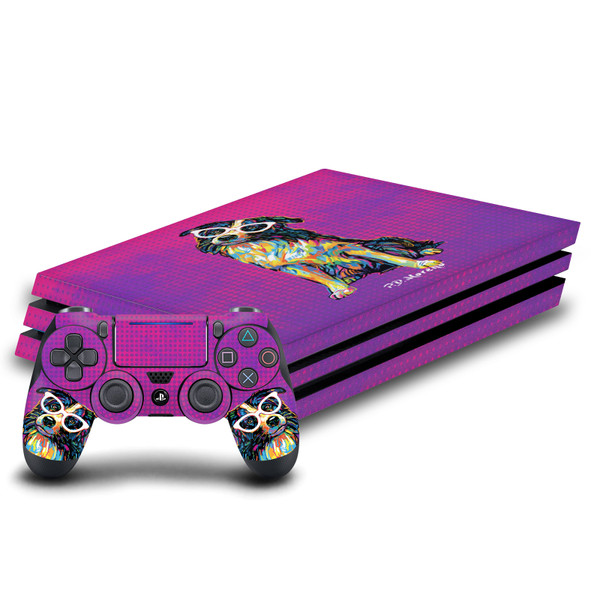 P.D. Moreno Animals II Border Collie Vinyl Sticker Skin Decal Cover for Sony PS4 Pro Bundle
