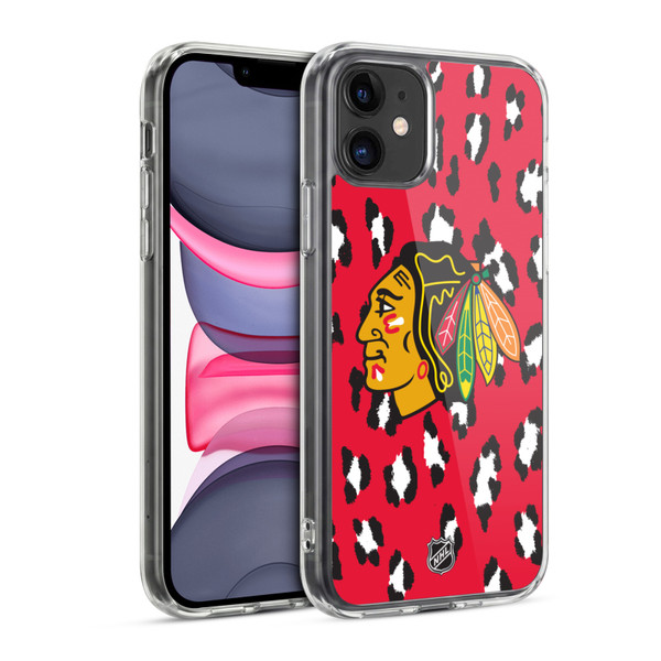 NHL Chicago Blackhawks Leopard Patten Soft Gel Case for Apple iPhone 11