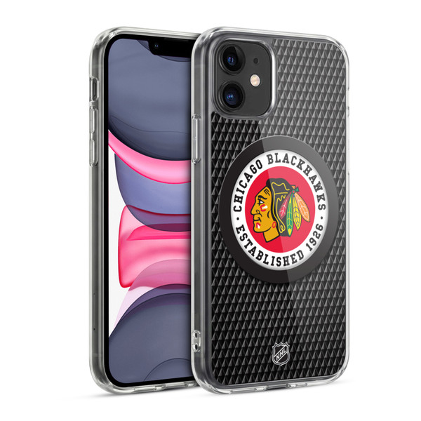 NHL Chicago Blackhawks Puck Texture Soft Gel Case for Apple iPhone 11
