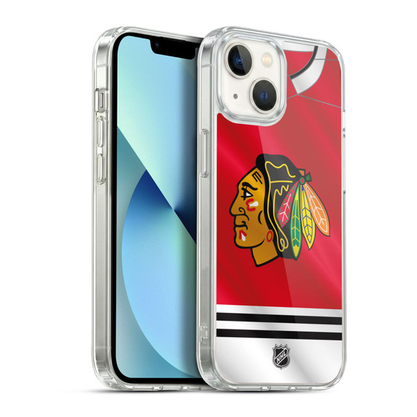 NHL Chicago Blackhawks Jersey Soft Gel Case for Apple iPhone 13