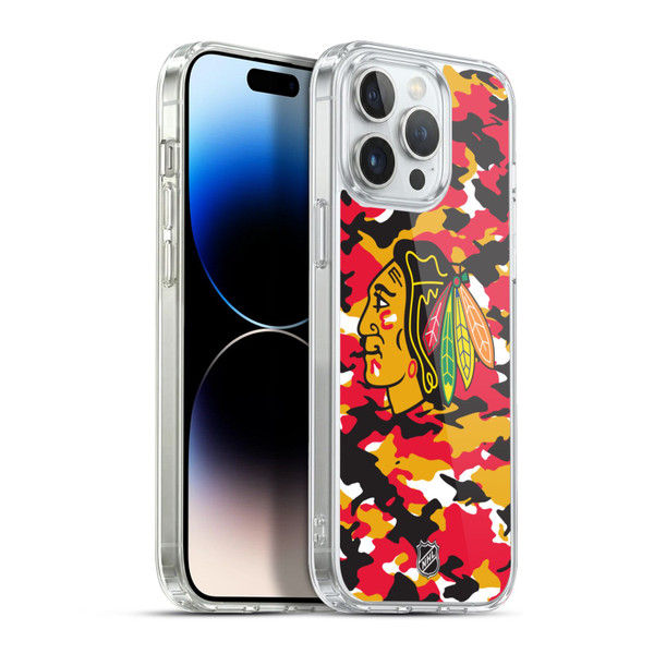 NHL Chicago Blackhawks Camouflage Soft Gel Case for Apple iPhone 13 Pro Max & MagSafe