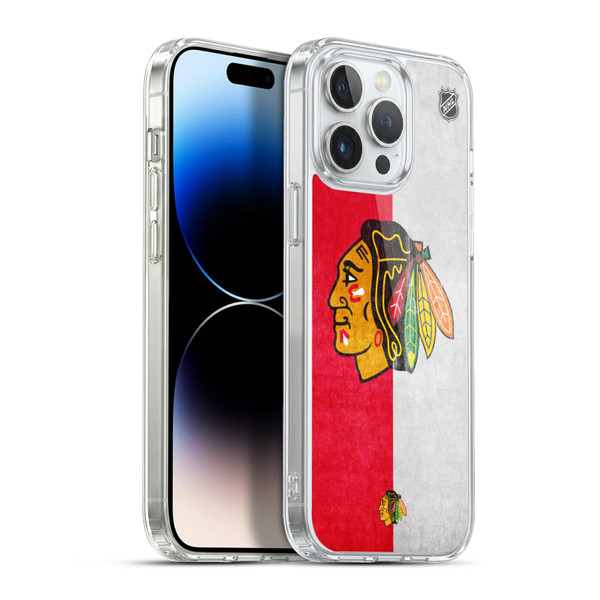 NHL Chicago Blackhawks Half Distressed Soft Gel Case for Apple iPhone 13 Pro Max & MagSafe