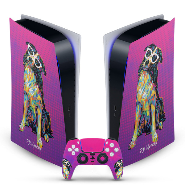 P.D. Moreno Animals II Border Collie Vinyl Sticker Skin Decal Cover for Sony PS5 Digital Edition Bundle