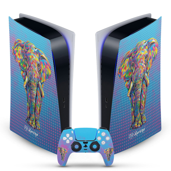 P.D. Moreno Animals II Elephant Vinyl Sticker Skin Decal Cover for Sony PS5 Digital Edition Bundle