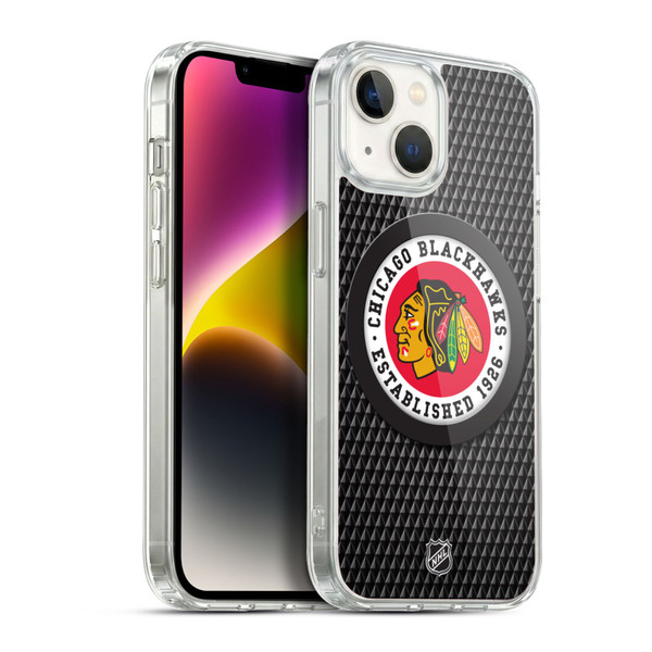NHL Chicago Blackhawks Puck Texture Soft Gel Case for Apple iPhone 14