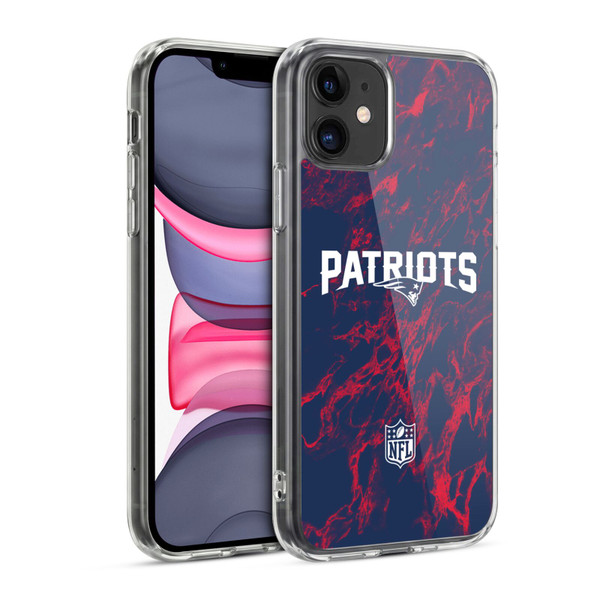 NFL New England Patriots Graphics Coloured Marble Soft Gel Case for Apple iPhone 11