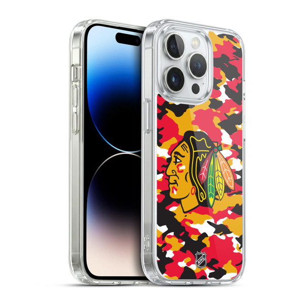 NHL Chicago Blackhawks Camouflage Soft Gel Case for Apple iPhone 14 Pro & MagSafe