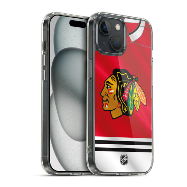 NHL Chicago Blackhawks Jersey Soft Gel Case for Apple iPhone 15 & MagSafe