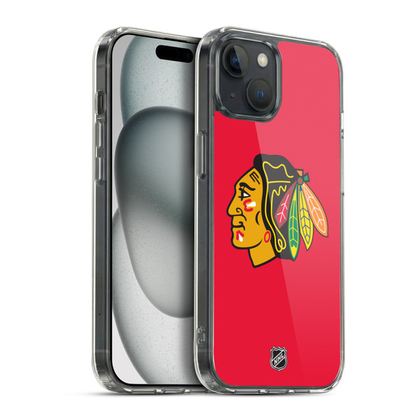 NHL Chicago Blackhawks Plain Soft Gel Case for Apple iPhone 15 Plus & MagSafe