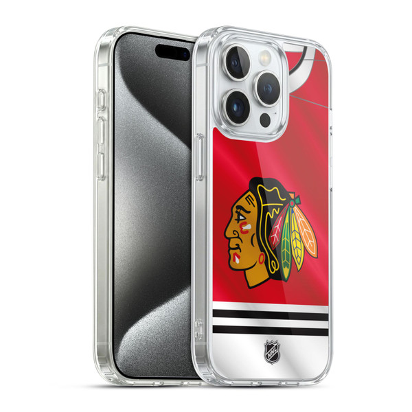 NHL Chicago Blackhawks Jersey Soft Gel Case for Apple iPhone 15 Pro & MagSafe