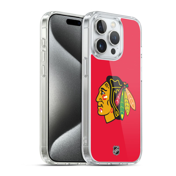 NHL Chicago Blackhawks Plain Soft Gel Case for Apple iPhone 15 Pro & MagSafe