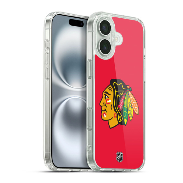 NHL Chicago Blackhawks Plain Soft Gel Case for Apple iPhone 16 Plus & MagSafe