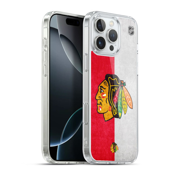 NHL Chicago Blackhawks Half Distressed Soft Gel Case for Apple iPhone 16 Pro Max & MagSafe