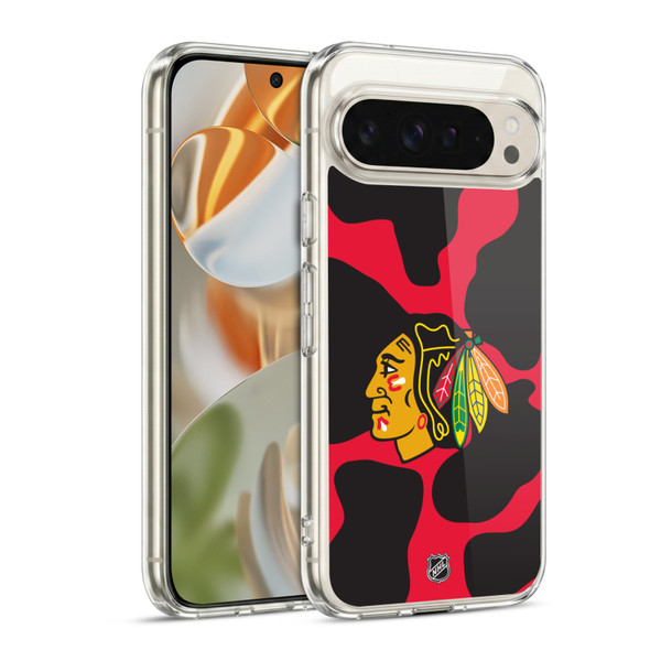 NHL Chicago Blackhawks Cow Pattern Soft Gel Case for Google Pixel 9 / Pixel 9 Pro