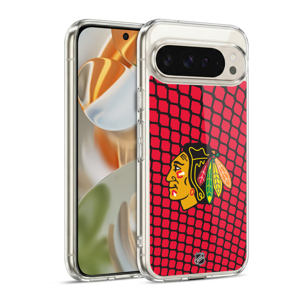 NHL Chicago Blackhawks Net Pattern Soft Gel Case for Google Pixel 9 / Pixel 9 Pro