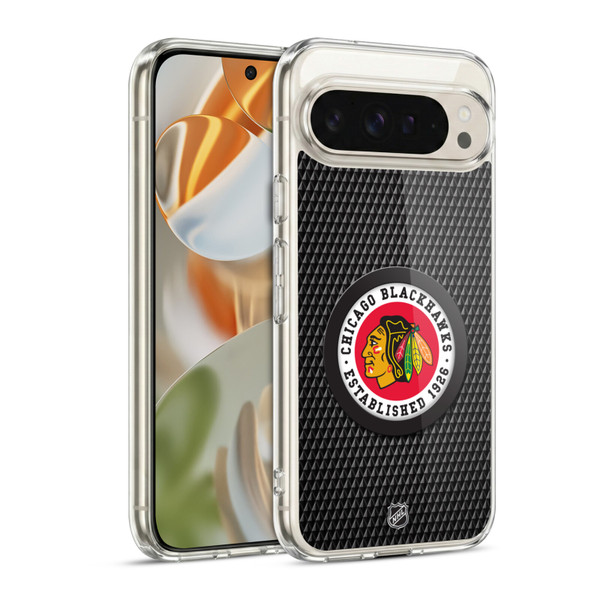 NHL Chicago Blackhawks Puck Texture Soft Gel Case for Google Pixel 9 / Pixel 9 Pro