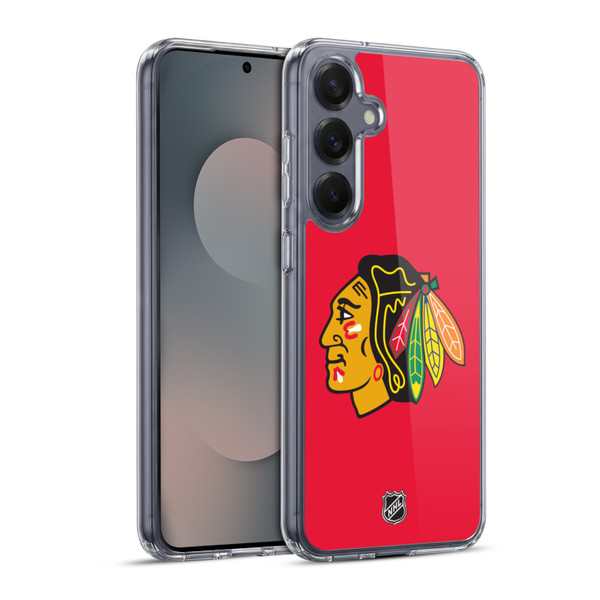 NHL Chicago Blackhawks Plain Soft Gel Case for Samsung Galaxy S25+ & MagSafe