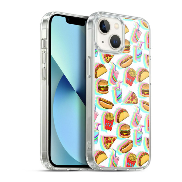 Micklyn Le Feuvre Patterns 2 Rainbow Fast Food Soft Gel Case for Apple iPhone 13