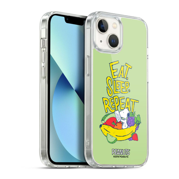 Peanuts Naturally Sweet Eat Sleep Snoopy Soft Gel Case for Apple iPhone 13