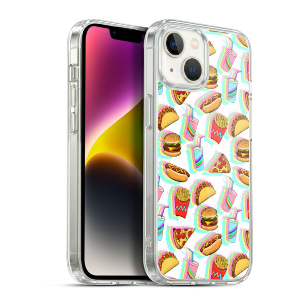 Micklyn Le Feuvre Patterns 2 Rainbow Fast Food Soft Gel Case for Apple iPhone 14