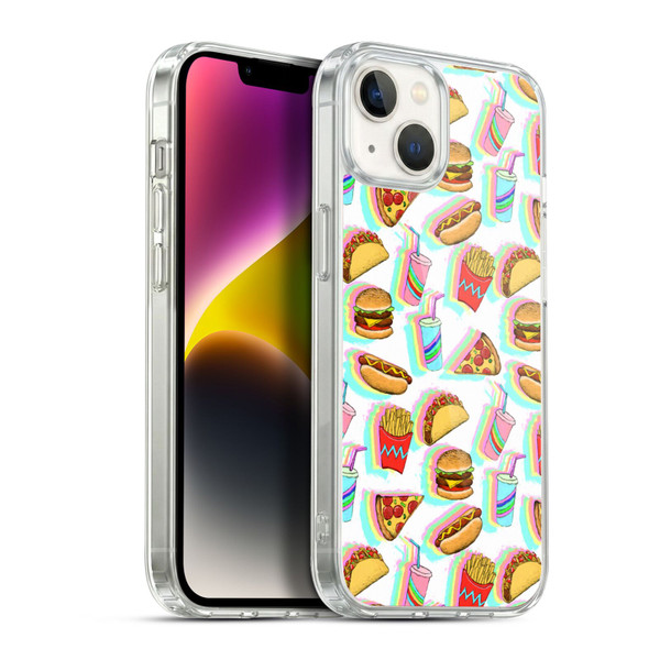 Micklyn Le Feuvre Patterns 2 Rainbow Fast Food Soft Gel Case for Apple iPhone 14 Plus & MagSafe