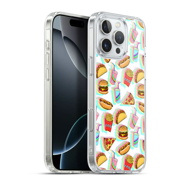 Micklyn Le Feuvre Patterns 2 Rainbow Fast Food Soft Gel Case for Apple iPhone 16 Pro Max & MagSafe
