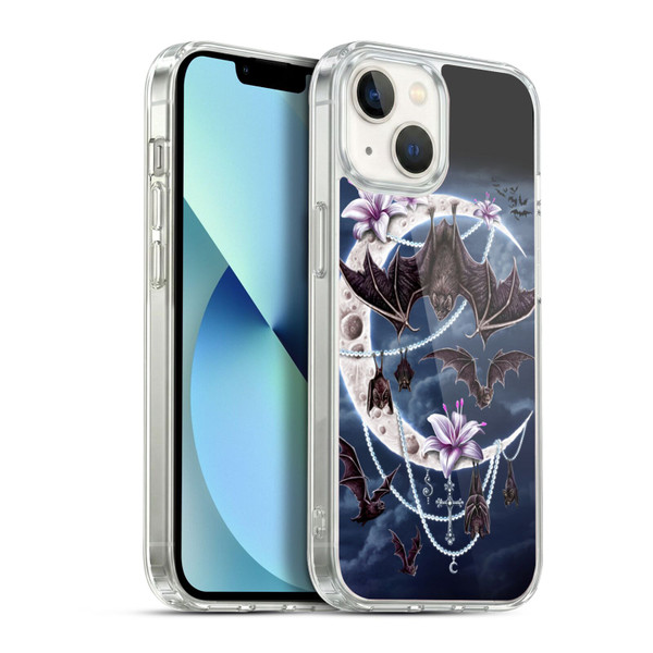 Sarah Richter Animals Gothic Bats & Crescent Moon Soft Gel Case for Apple iPhone 13