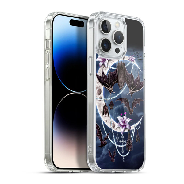 Sarah Richter Animals Gothic Bats & Crescent Moon Soft Gel Case for Apple iPhone 13 Pro Max & MagSafe