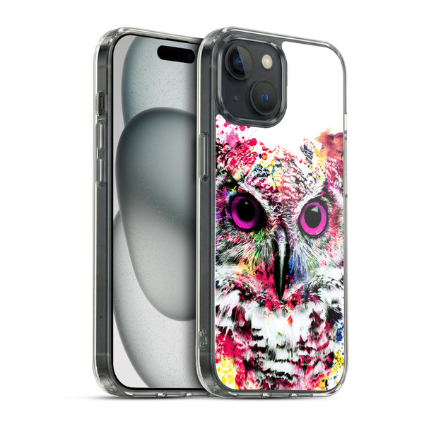 Riza Peker Animals Owl Soft Gel Case for Apple iPhone 15 & MagSafe