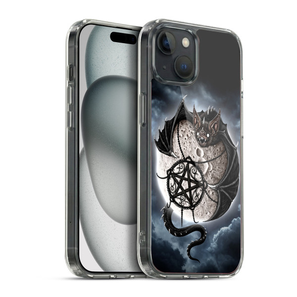 Sarah Richter Animals Gothic Dragon Bat & Moon Soft Gel Case for Apple iPhone 15 Plus & MagSafe