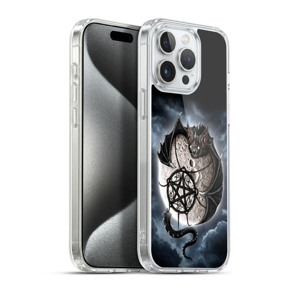 Sarah Richter Animals Gothic Dragon Bat & Moon Soft Gel Case for Apple iPhone 15 Pro Max & MagSafe