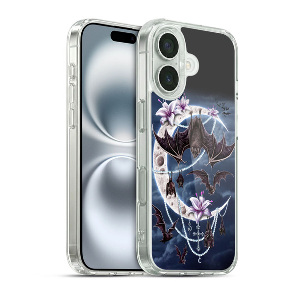Sarah Richter Animals Gothic Bats & Crescent Moon Soft Gel Case for Apple iPhone 16 & MagSafe