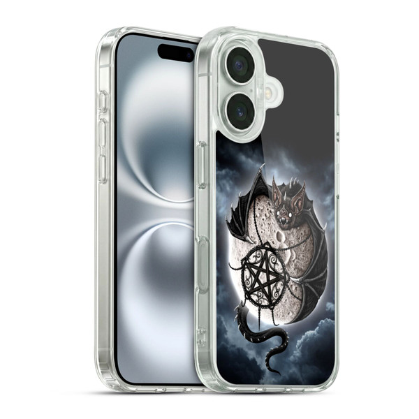 Sarah Richter Animals Gothic Dragon Bat & Moon Soft Gel Case for Apple iPhone 16 & MagSafe