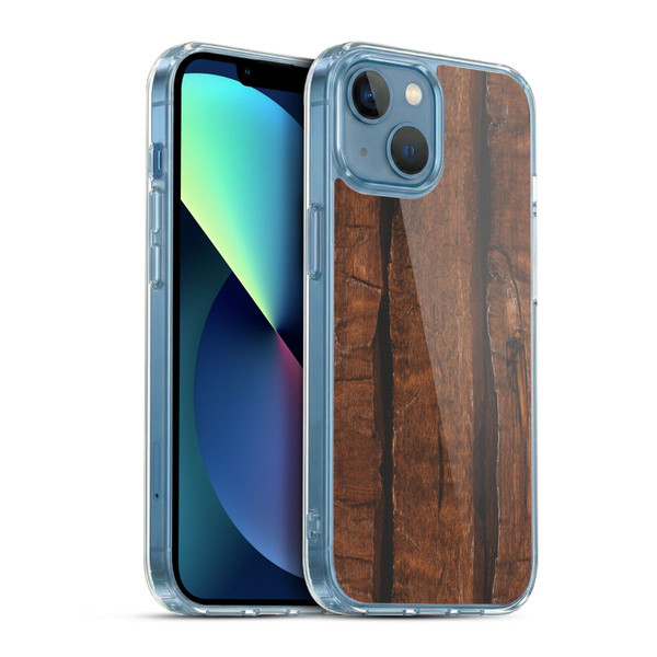PLdesign Wood And Rust Prints Rustic Brown Old Wood Soft Gel Case for Apple iPhone 13 Mini & MagSafe