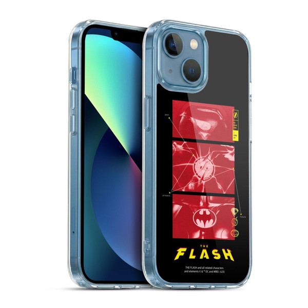 The Flash 2023 Graphics Suit Logos Soft Gel Case for Apple iPhone 13 Mini & MagSafe