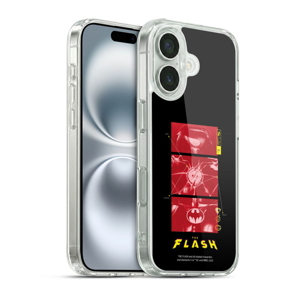 The Flash 2023 Graphics Suit Logos Soft Gel Case for Apple iPhone 16 & MagSafe