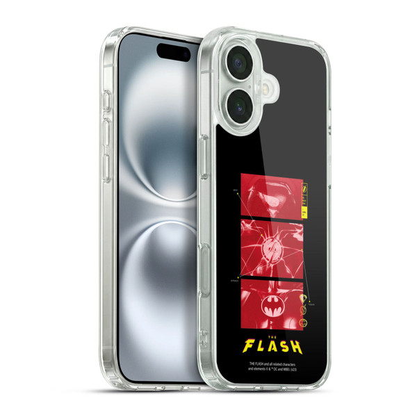 The Flash 2023 Graphics Suit Logos Soft Gel Case for Apple iPhone 16 Plus & MagSafe