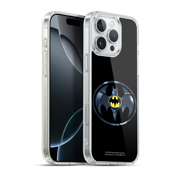 The Flash 2023 Graphics Black Batman Logo Soft Gel Case for Apple iPhone 16 Pro Max & MagSafe