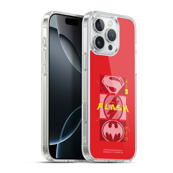 The Flash 2023 Graphics Superhero Logos Soft Gel Case for Apple iPhone 16 Pro Max & MagSafe