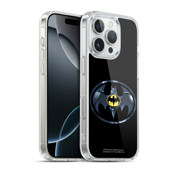 The Flash 2023 Graphics Black Batman Logo Soft Gel Case for Apple iPhone 16 Pro & MagSafe