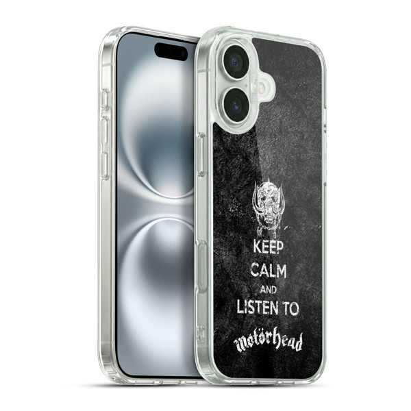Motorhead Key Art Keep Calm Soft Gel Case for Apple iPhone 16 Plus & MagSafe
