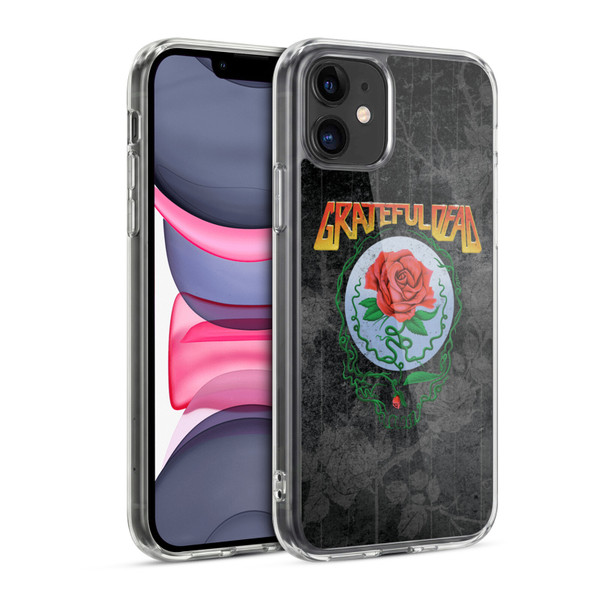 Grateful Dead Graphics Distressed Rose Soft Gel Case for Apple iPhone 11